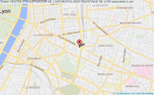 plan association Centre D'investigation De L'anthropologie Gnostique De Lyon Lyon 7e Arrondissement