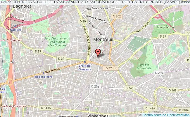 plan association Centre D?accueil Et D?assistance Aux Associations Et Petites Entreprises (caaape) Montreuil