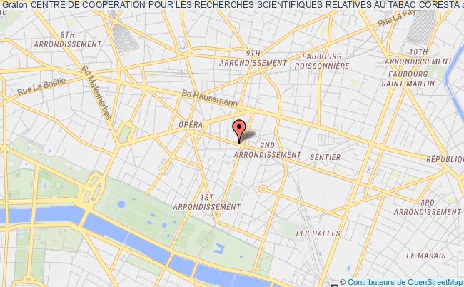 plan association Centre De Cooperation Pour Les Recherches Scientifiques Relatives Au Tabac Coresta Paris