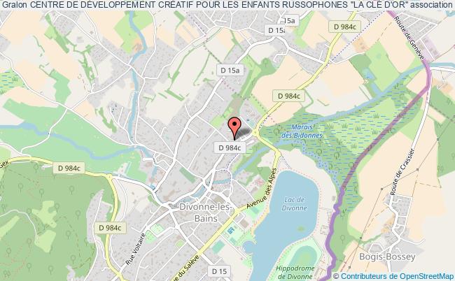plan association Centre De DÉveloppement CrÉatif Pour Les Enfants Russophones "la ClÉ D'or" Divonne-les-Bains