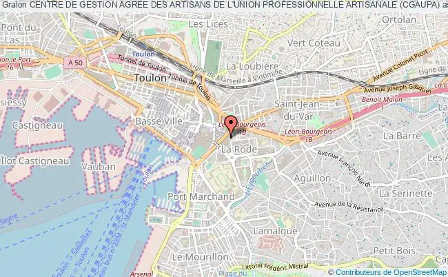 plan association Centre De Gestion Agree Des Artisans De L'union Professionnelle Artisanale (cgaupa) Toulon