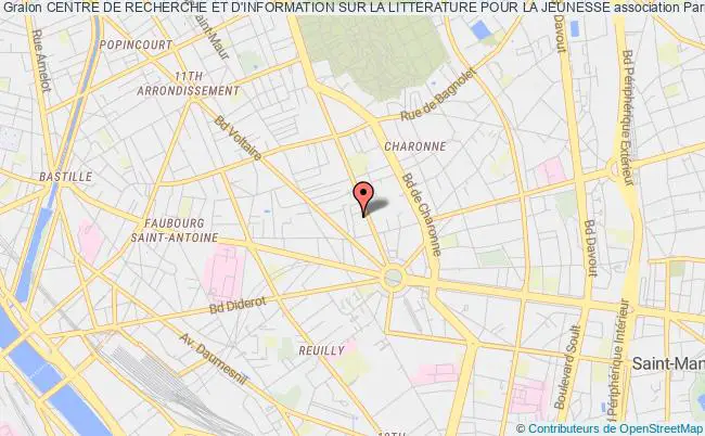 plan association Centre De Recherche Et D'information Sur La Litterature Pour La Jeunesse PARIS