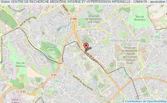 plan association Centre De Recherche Medecine Interne Et Hypertension Arterielle - Crmihta - Montpellier
