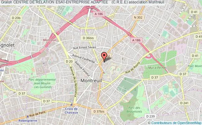 plan association Centre De Relation Esat-entreprise Adaptee   (c.r.e.e) Montreuil