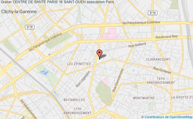 plan association Centre De Sante Paris 18 Saint-ouen Paris