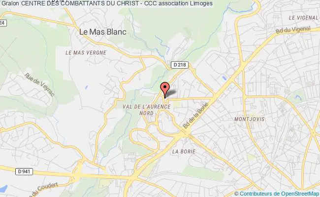 plan association Centre Des Combattants Du Christ - Ccc Limoges