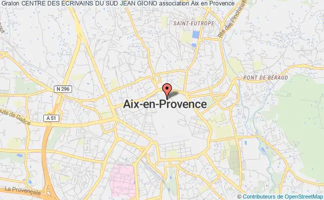 plan association Centre Des Écrivains Du Sud Jean Giono Aix-en-Provence