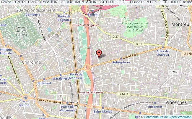 plan association Centre D?information, De Documentation, D?etude Et De Formation Des Elus Cidefe Montreuil