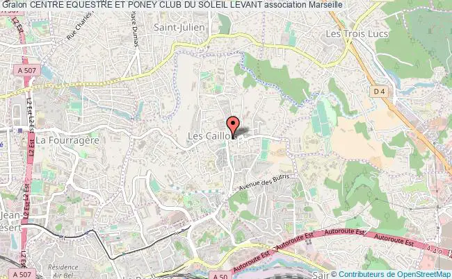 plan association Centre Equestre Et Poney Club Du Soleil Levant Marseille 12e