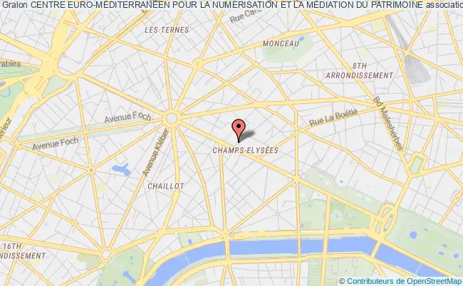 plan association Centre Euro-mÉditerranÉen Pour La NumÉrisation Et La MÉdiation Du Patrimoine Paris 8e