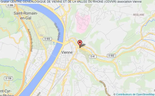 plan association Centre Genealogique De Vienne Et De La Vallee Du Rhone (cgvvr) Vienne