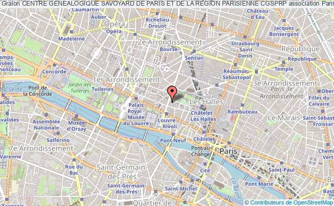 plan association Centre Genealogique Savoyard De Paris Et De La Region Parisienne Cgsprp PARIS