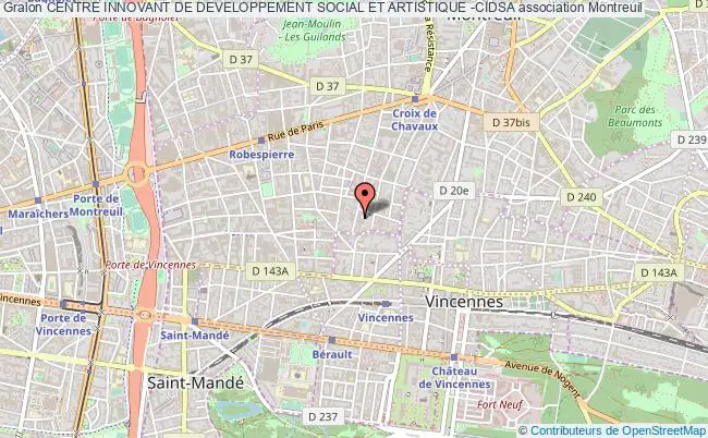 plan association Centre Innovant De Developpement Social Et Artistique -cidsa Montreuil
