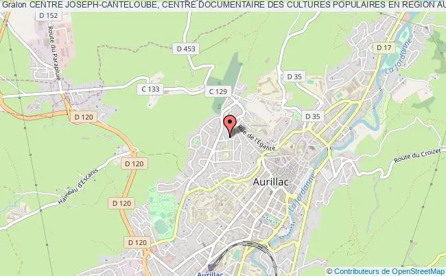 plan association Centre Joseph-canteloube, Centre Documentaire Des Cultures Populaires En Region Auvergne- Centre Documentari De Las Culturas Popularas En Region Auvernhe Aurillac