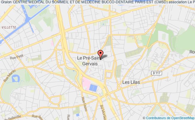 plan association Centre Medical Du Sommeil Et De Medecine Bucco-dentaire Paris Est (cmsd) Pré-Saint-Gervais