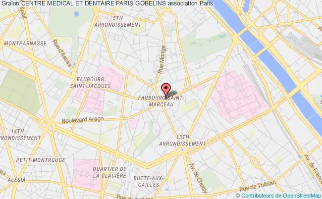 plan association Centre Medical Et Dentaire Paris Gobelins Paris