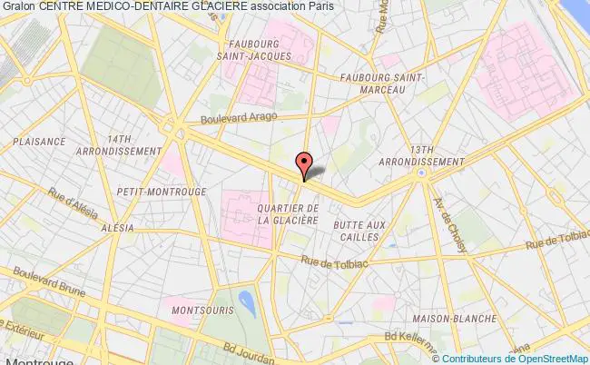 plan association Centre Medico-dentaire Glaciere Paris