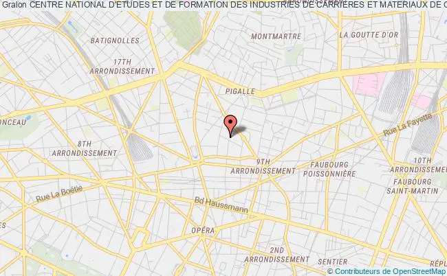 plan association Centre National D'etudes Et De Formation Des Industries De Carrieres Et Materiaux De Construction (ceficem) Paris