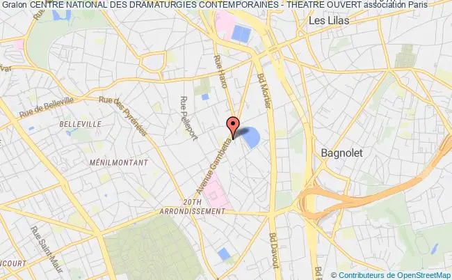 plan association Centre National Des Dramaturgies Contemporaines - Theatre Ouvert Paris