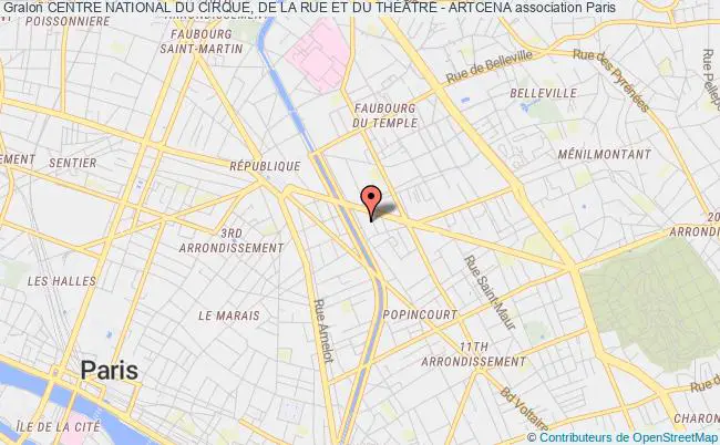 plan association Centre National Du Cirque, De La Rue Et Du ThÉÂtre - Artcena Paris