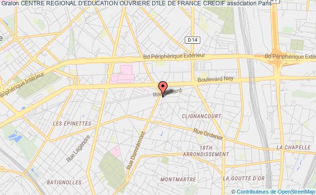 plan association Centre Regional D'education Ouvriere D'ile De France Creoif PARIS