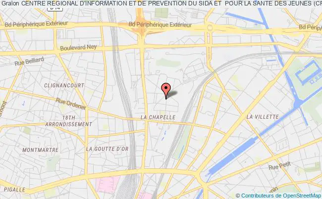 plan association Centre Regional D'information Et De Prevention Du Sida Et  Pour La Sante Des Jeunes (crips) Paris