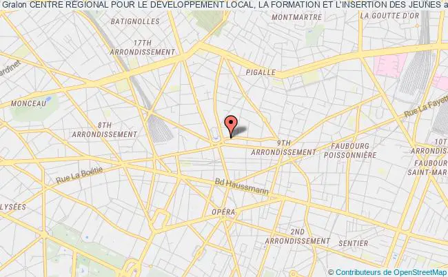 plan association Centre RÉgional Pour Le DÉveloppement Local, La Formation Et L'insertion Des Jeunes Paris