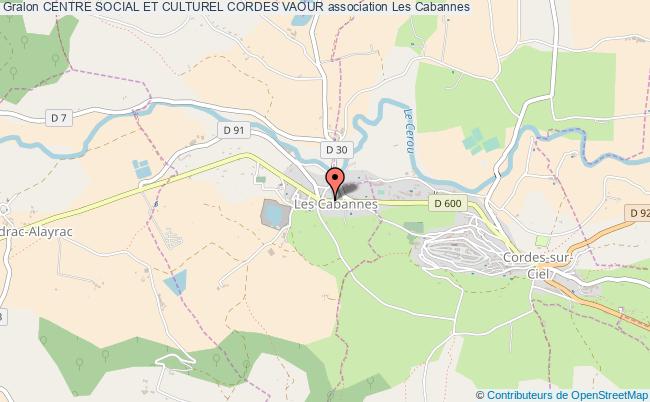 plan association Centre Social Et Culturel Cordes Vaour Les Cabannes