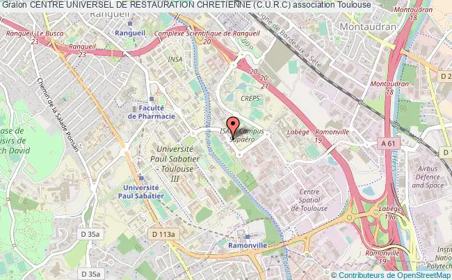 plan association Centre Universel De Restauration Chretienne (c.u.r.c) Toulouse
