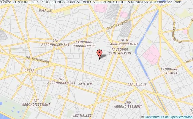 plan association Centurie Des Plus Jeunes Combattants Volontaires De La Resistance PARIS