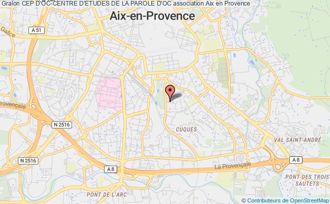 plan association Cep D'oc-centre D'Études De La Parole D'oc Aix-en-Provence