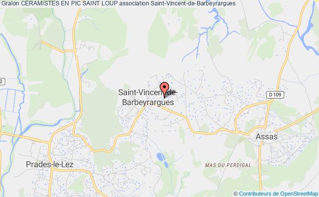 plan association CÉramistes En Pic Saint Loup Saint-Vincent-de-Barbeyrargues