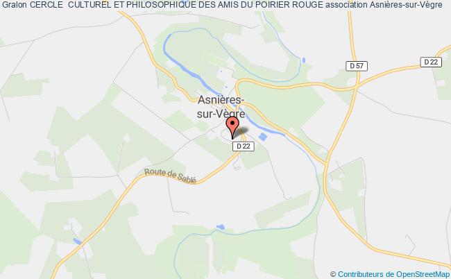 plan association Cercle  Culturel Et Philosophique Des Amis Du Poirier Rouge Asnières-sur-Vègre