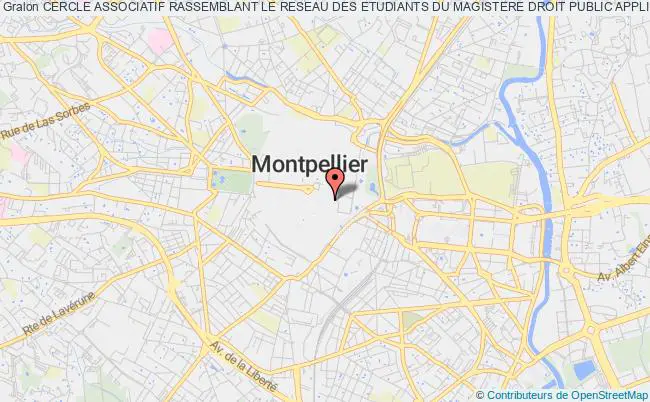 plan association Cercle Associatif Rassemblant Le Reseau Des Etudiants Du Magistere Droit Public Applique (carre Mdpa) Montpellier