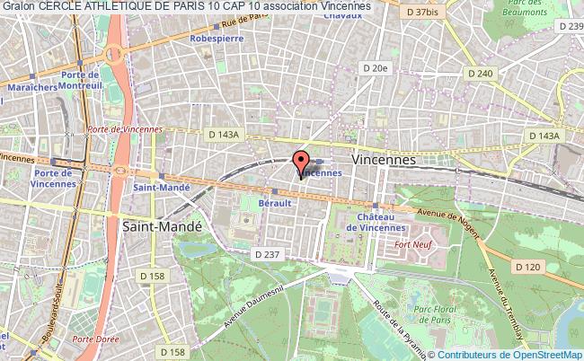 plan association Cercle Athletique De Paris 10 Cap 10 Vincennes