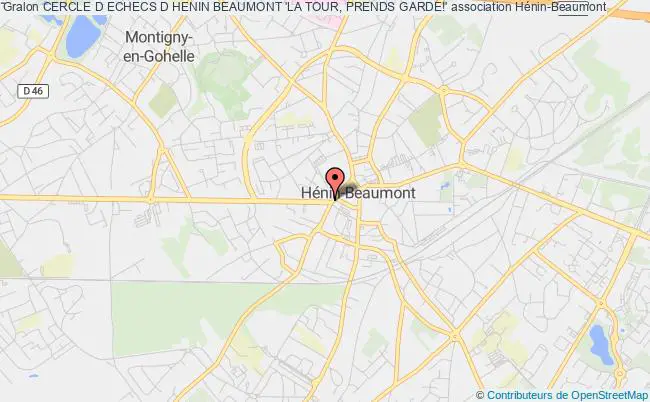 plan association Cercle D Echecs D Henin Beaumont 'la Tour, Prends Garde!' Hénin-Beaumont