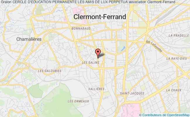 plan association Cercle D'education Permanente Les Amis De Lux Perpetua Clermont-Ferrand