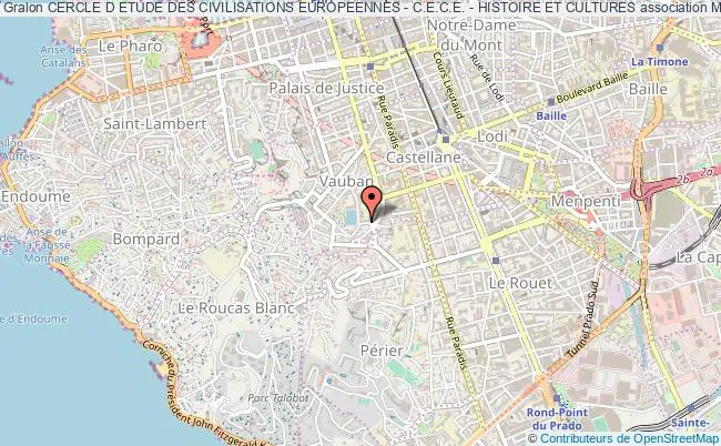 plan association Cercle D Etude Des Civilisations Europeennes - C.e.c.e. - Histoire Et Cultures Marseille 6e