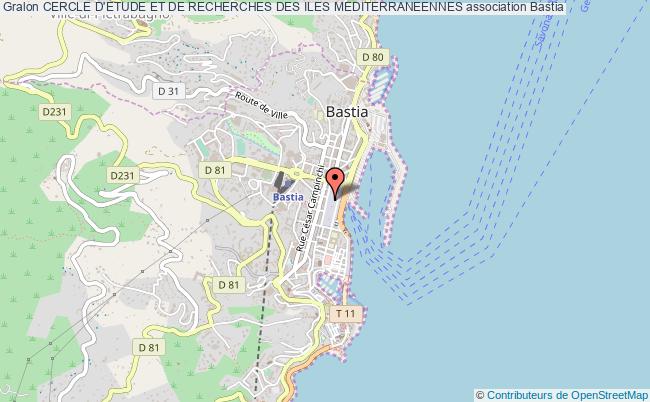 plan association Cercle D'etude Et De Recherches Des Iles Mediterraneennes Bastia