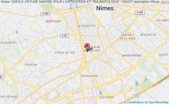 plan association Cercle D'etude Nimoise Pour L'orthopedie Et Traumatologie - Cenot Nîmes