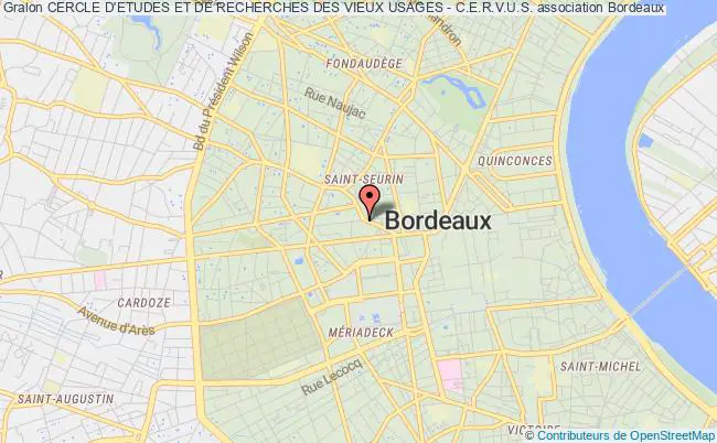 plan association Cercle D'etudes Et De Recherches Des Vieux Usages - C.e.r.v.u.s. Bordeaux