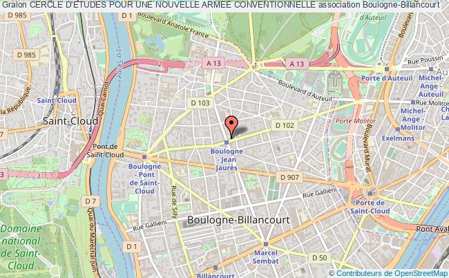 plan association Cercle D'etudes Pour Une Nouvelle Armee Conventionnelle Boulogne-Billancourt