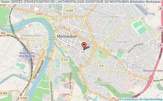 plan association Cercle D'investigation De L'anthropologie Gnostique De Montauban Montauban