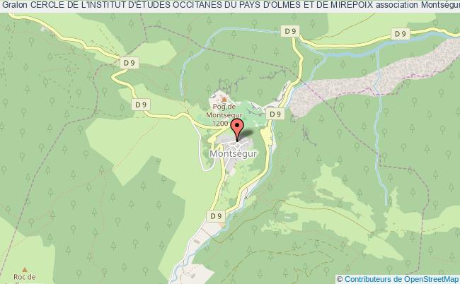 plan association Cercle De L'institut D'Études Occitanes Du Pays D'olmes Et De Mirepoix Montségur