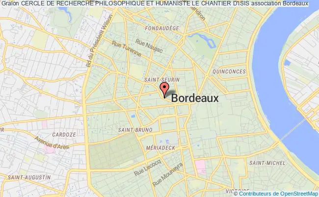 plan association Cercle De Recherche Philosophique Et Humaniste Le Chantier D'isis Bordeaux