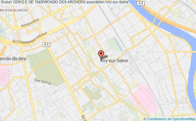 plan association Cercle De Taekwondo Des Archers Ivry-sur-Seine