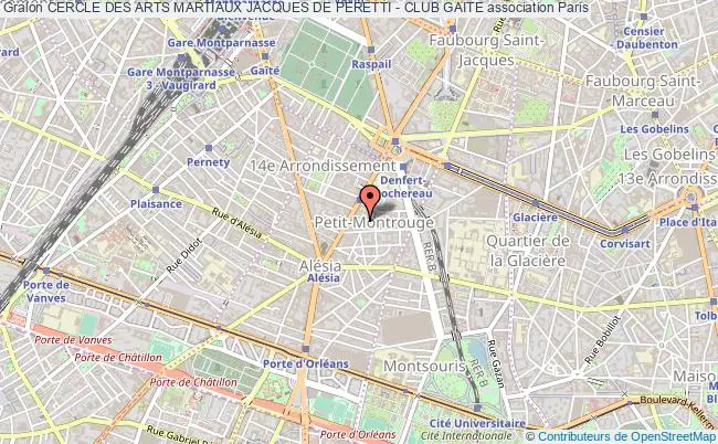 plan association Cercle Des Arts Martiaux Jacques De Peretti - Club Gaite Paris