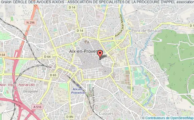 plan association Cercle Des Avoues Aixois - Association De Specialistes De La Procedure D'appel Aix-en-Provence