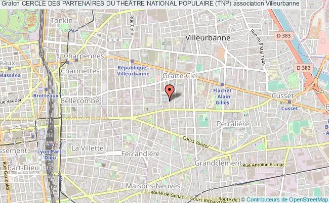 plan association Cercle Des Partenaires Du ThÉÂtre National Populaire (tnp) Villeurbanne