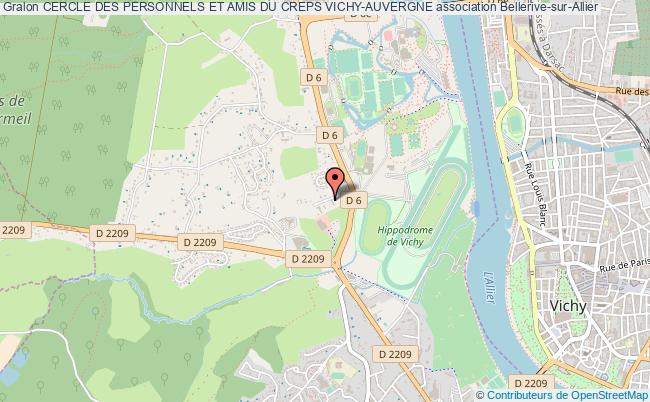 plan association Cercle Des Personnels Et Amis Du Creps Vichy-auvergne Bellerive-sur-Allier